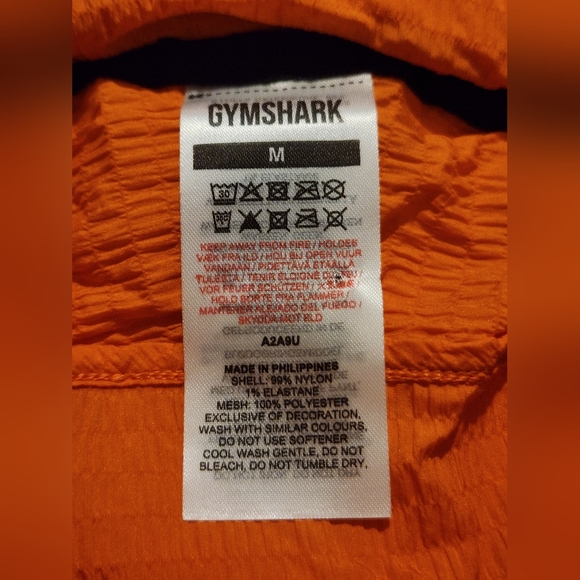 Men's Gymshark Bright Orange Windbreaker Jacket. Sz Med. - Picture 3 of 4